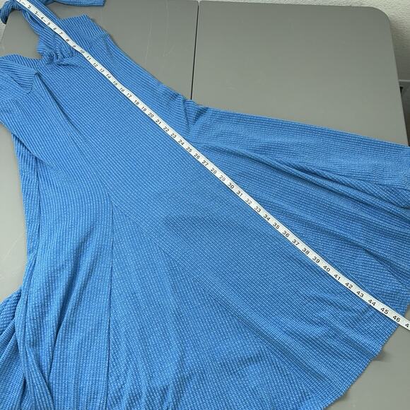 En Saison Fit and Flare Dress Women S Blue Stretch Jersey Knit - Picture 14 of 15